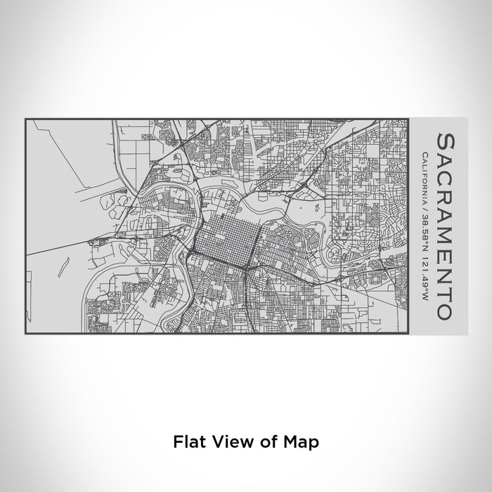 Rendered View of Sacramento California Map Engraving on 17oz Stainless Steel Insulated Cola Bottle