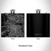 Rendered View of Sacramento California Map Engraving on 6oz Stainless Steel Flask in Black