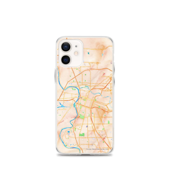 Custom Sacramento California Map iPhone 12 mini Phone Case in Watercolor