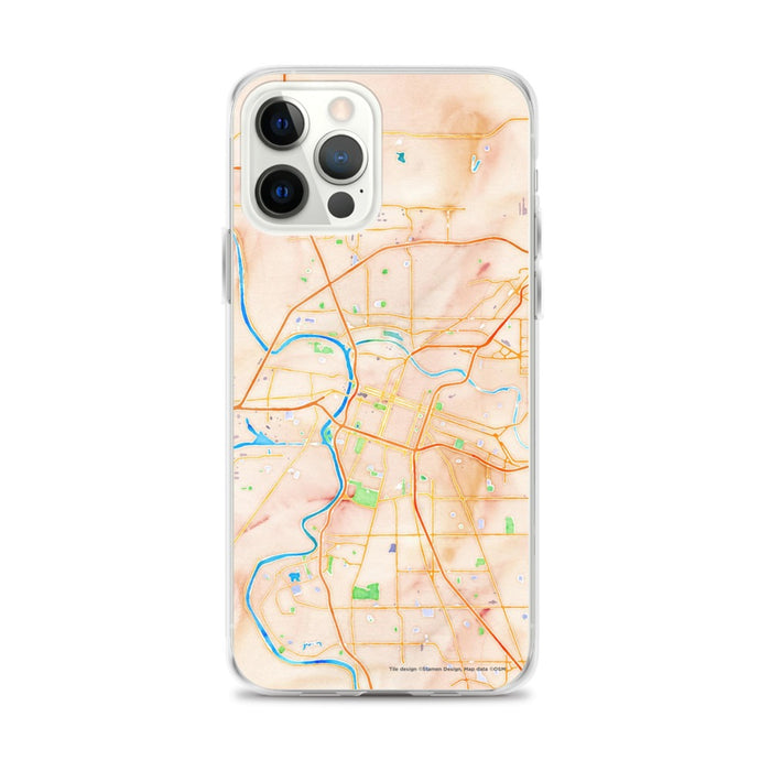 Custom Sacramento California Map iPhone 12 Pro Max Phone Case in Watercolor