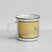 Left View Custom Sacramento California Map Enamel Mug in Woodblock