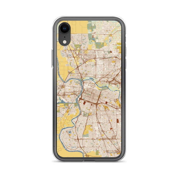 Custom Sacramento California Map Phone Case in Woodblock