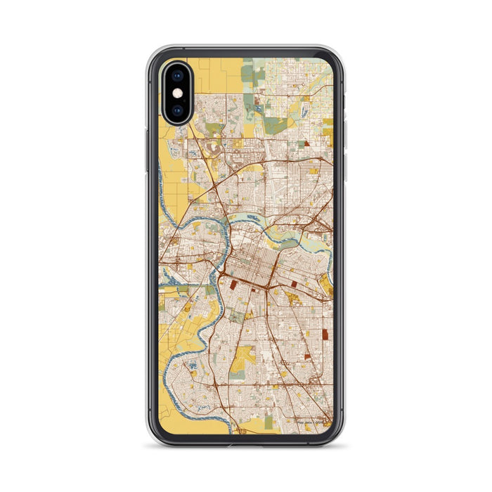 Custom Sacramento California Map Phone Case in Woodblock