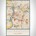Sacramento California Map Print Portrait Orientation in Woodblock Style With Shaded Background