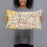Person holding 20x12 Custom Sacramento California Map Throw Pillow in Woodblock