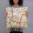 Person holding 18x18 Custom Sacramento California Map Throw Pillow in Woodblock