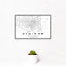 12x18 Saginaw Michigan Map Print Landscape Orientation in Classic Style With Small Cactus Plant in White Planter