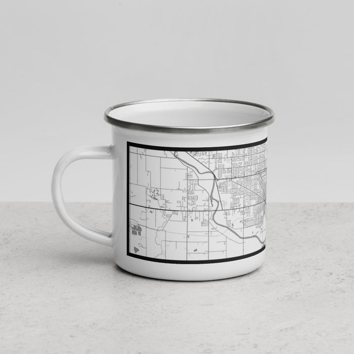 Left View Custom Saginaw Michigan Map Enamel Mug in Classic