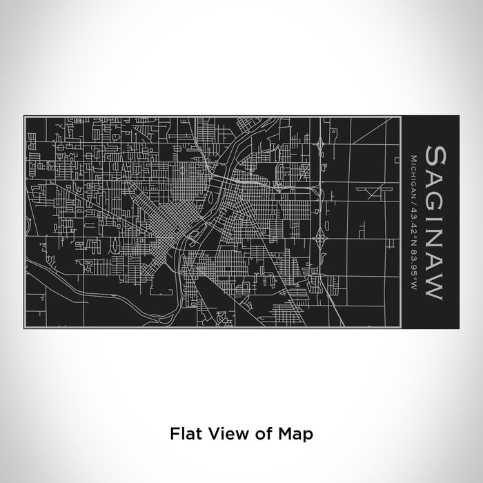 Rendered View of Saginaw Michigan Map Engraving on 17oz Stainless Steel Insulated Cola Bottle in Black