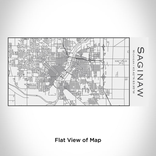 Rendered View of Saginaw Michigan Map Engraving on 17oz Stainless Steel Insulated Cola Bottle in White