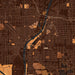 Saginaw Michigan Map Print in Ember Style Zoomed In Close Up Showing Details