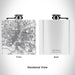 Rendered View of Saginaw Michigan Map Engraving on 6oz Stainless Steel Flask in White
