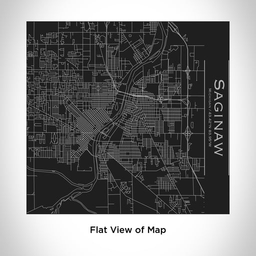 Rendered View of Saginaw Michigan Map Engraving on 17oz Stainless Steel Insulated Tumbler in Black