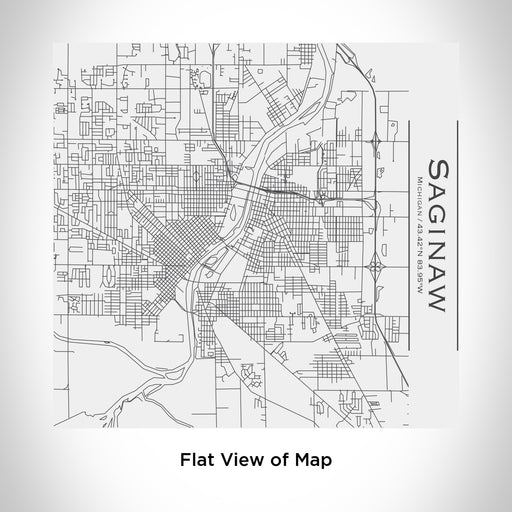 Rendered View of Saginaw Michigan Map Engraving on 17oz Stainless Steel Insulated Tumbler in White