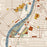 Saginaw Michigan Map Print in Woodblock Style Zoomed In Close Up Showing Details
