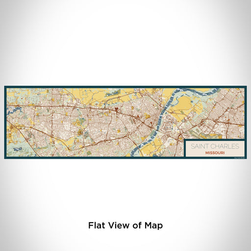 Flat View of Map Custom Saint Charles Missouri Map Enamel Mug in Woodblock