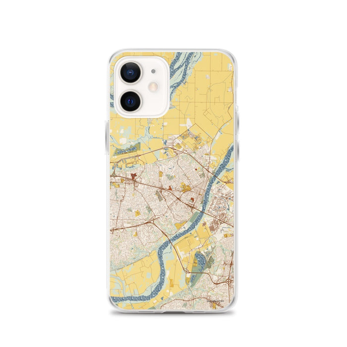 Custom Saint Charles Missouri Map iPhone 12 Phone Case in Woodblock