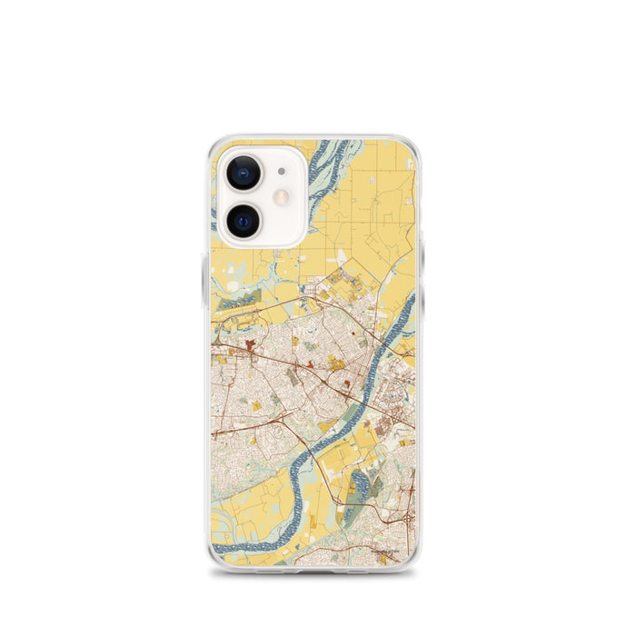Custom Saint Charles Missouri Map iPhone 12 mini Phone Case in Woodblock