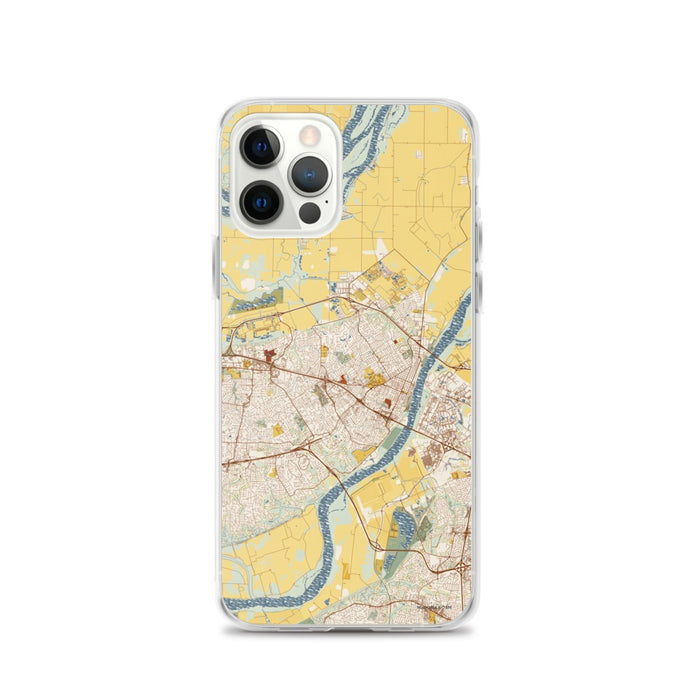 Custom Saint Charles Missouri Map iPhone 12 Pro Phone Case in Woodblock