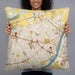Person holding 22x22 Custom Saint Charles Missouri Map Throw Pillow in Woodblock