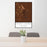 24x36 Saint Johns Arizona Map Print Portrait Orientation in Ember Style Behind 2 Chairs Table and Potted Plant