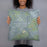 Person holding 18x18 Custom Saint Johns Arizona Map Throw Pillow in Afternoon