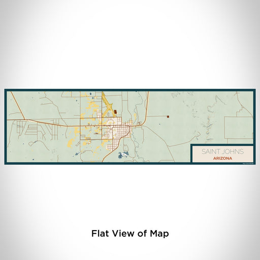 Flat View of Map Custom Saint Johns Arizona Map Enamel Mug in Woodblock