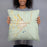 Person holding 18x18 Custom Saint Johns Arizona Map Throw Pillow in Woodblock
