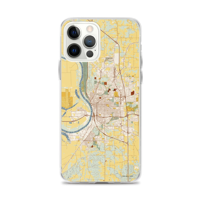 Custom Saint Joseph Missouri Map iPhone 12 Pro Max Phone Case in Woodblock