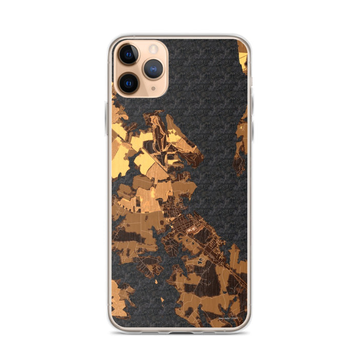 Custom iPhone 11 Pro Max Saint Michaels Maryland Map Phone Case in Ember