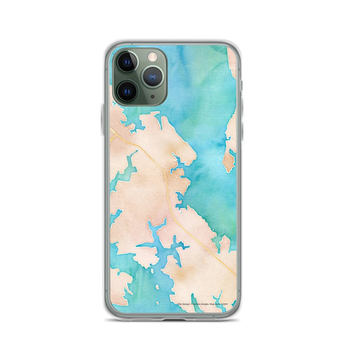 Custom iPhone 11 Pro Saint Michaels Maryland Map Phone Case in Watercolor