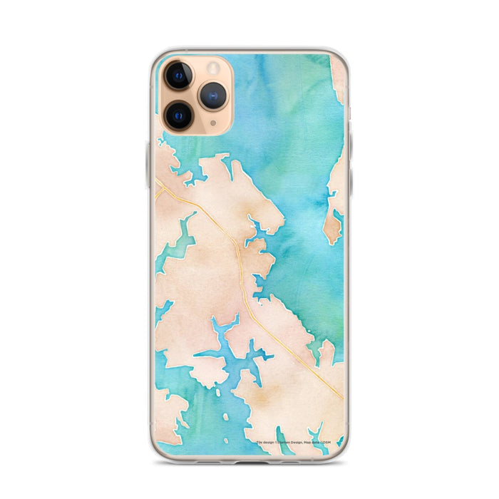 Custom iPhone 11 Pro Max Saint Michaels Maryland Map Phone Case in Watercolor