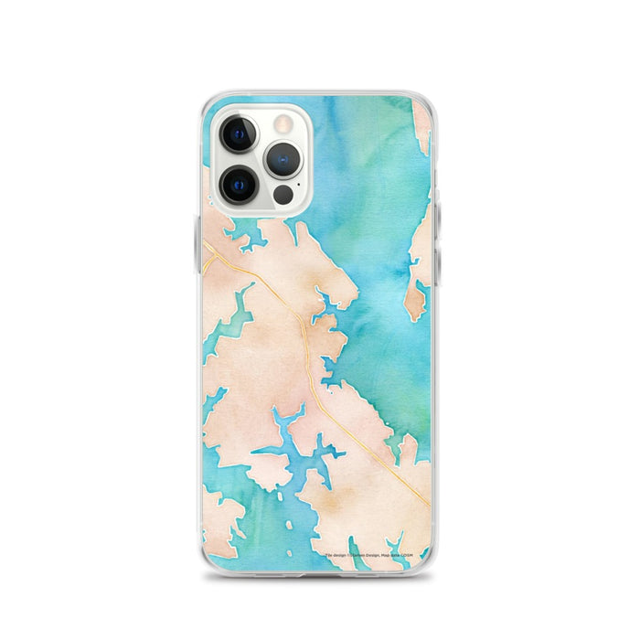 Custom iPhone 12 Pro Saint Michaels Maryland Map Phone Case in Watercolor