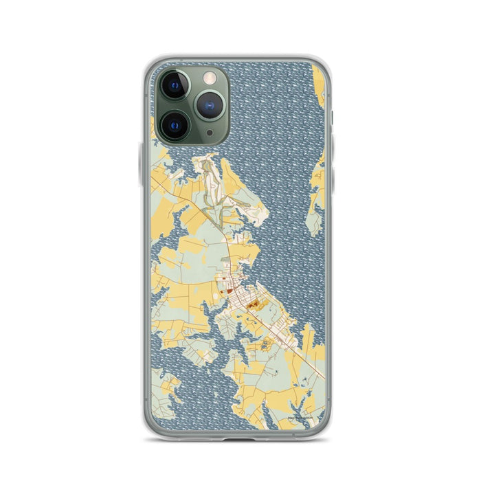 Custom iPhone 11 Pro Saint Michaels Maryland Map Phone Case in Woodblock