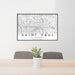 24x36 Saint Paul Minnesota Map Print Lanscape Orientation in Classic Style Behind 2 Chairs Table and Potted Plant