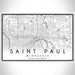 Saint Paul Minnesota Map Print Landscape Orientation in Classic Style With Shaded Background
