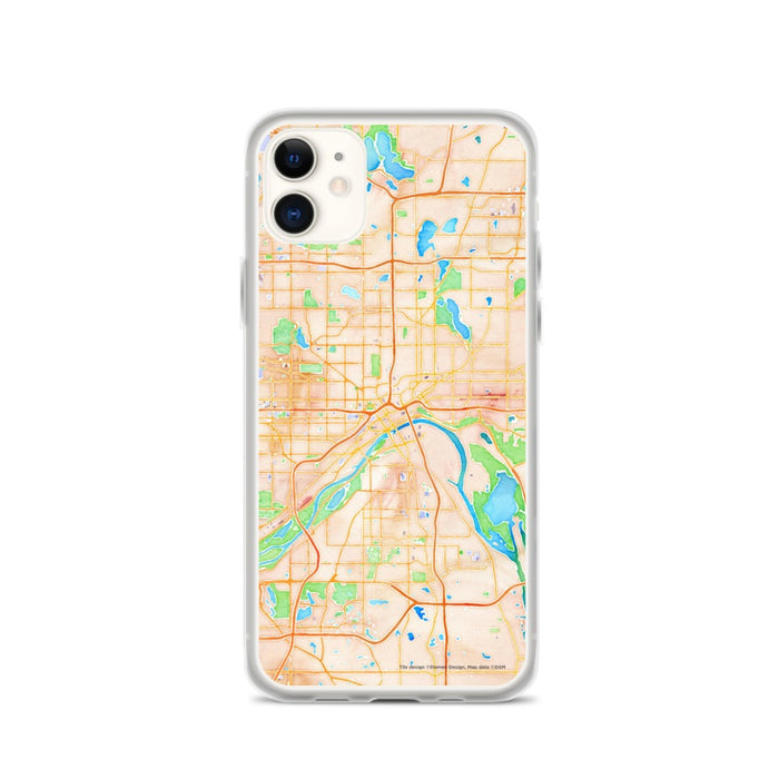 Custom Saint Paul Minnesota Map Phone Case in Watercolor