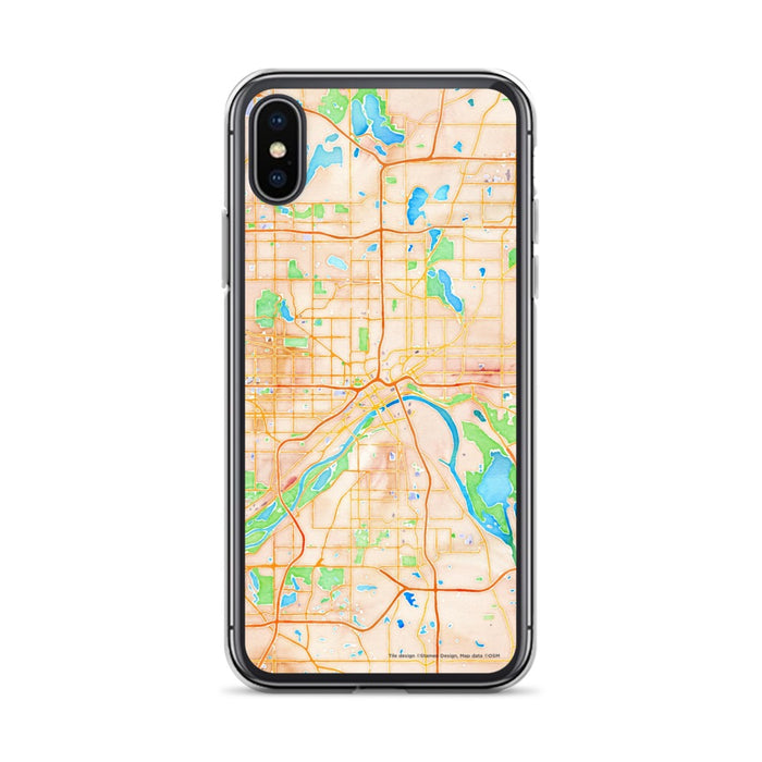 Custom Saint Paul Minnesota Map Phone Case in Watercolor
