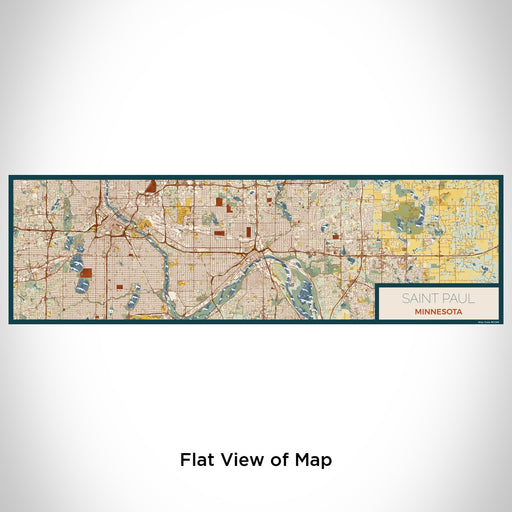 Flat View of Map Custom Saint Paul Minnesota Map Enamel Mug in Woodblock