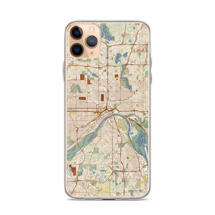 Custom Saint Paul Minnesota Map Phone Case in Woodblock