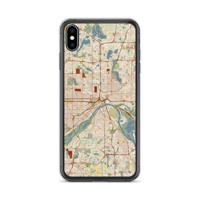 Custom Saint Paul Minnesota Map Phone Case in Woodblock