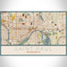 Saint Paul Minnesota Map Print Landscape Orientation in Woodblock Style With Shaded Background