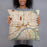 Person holding 18x18 Custom Saint Paul Minnesota Map Throw Pillow in Woodblock