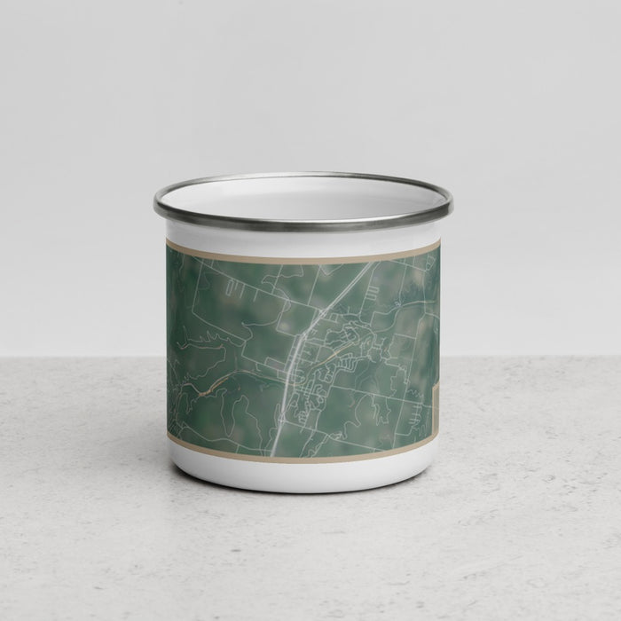 Front View Custom Salado Texas Map Enamel Mug in Afternoon