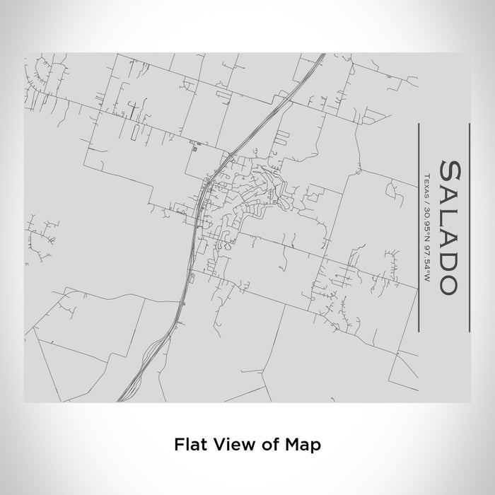 Rendered View of Salado Texas Map Engraving on 20oz Stainless Steel Insulated Bottle with Bamboo Top