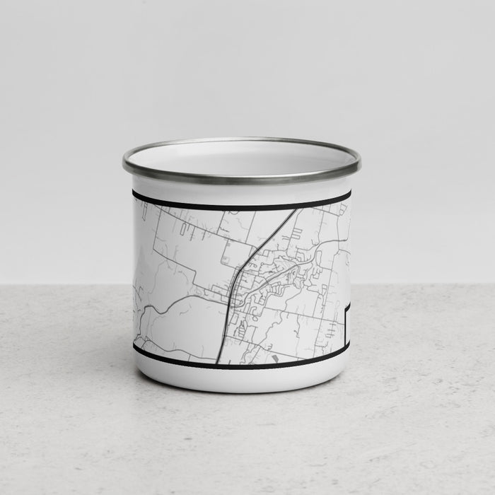 Front View Custom Salado Texas Map Enamel Mug in Classic