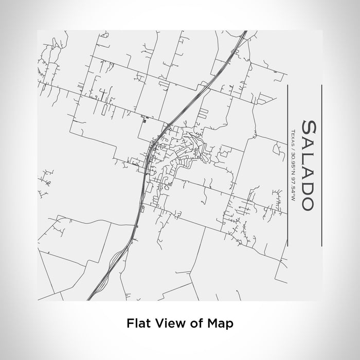 Rendered View of Salado Texas Map Engraving on 17oz Stainless Steel Insulated Tumbler in White