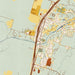 Salado Texas Map Print in Woodblock Style Zoomed In Close Up Showing Details