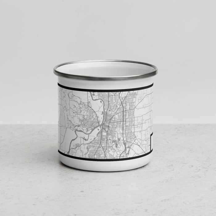 Front View Custom Salem Oregon Map Enamel Mug in Classic