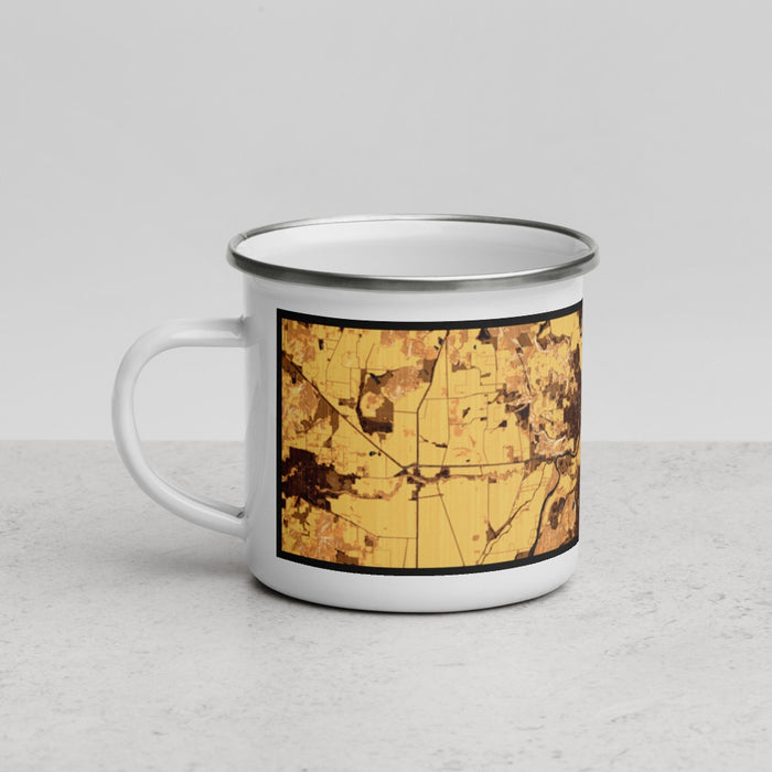 Left View Custom Salem Oregon Map Enamel Mug in Ember